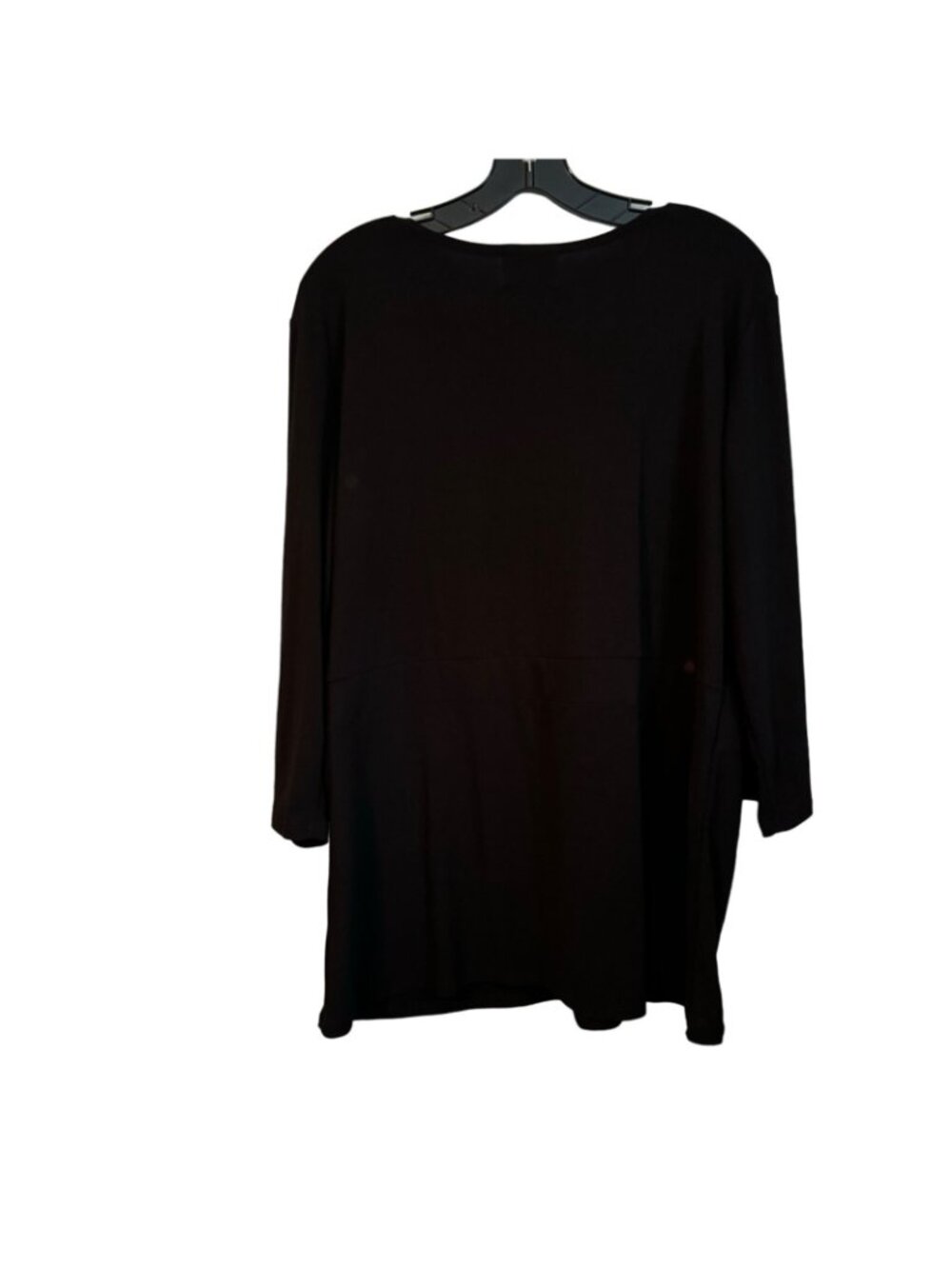 727 Trend Black Top Sequin Belt Accent V-Neck Long Sleeve Size 1X Blouse. NWT - Picture 10 of 12